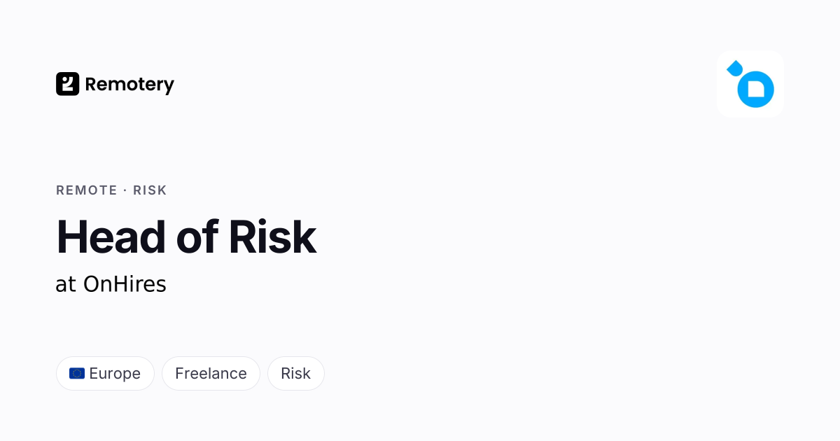 Remote Head of Risk at OnHires | Remotery