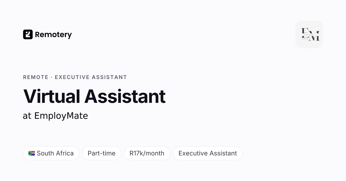 Remote Virtual Assistant at EmployMate | Remotery